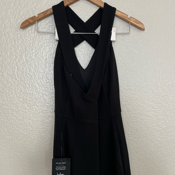 NWOT Keep You Enchanted Black Cutout Halter Mermaid Maxi Dress - Picture 4 of 9